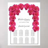 Rustikal rosa Rosen Hochzeitstabelle Poster (Vorne)