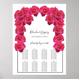 Rustikal rosa Rosen Hochzeitstabelle Poster