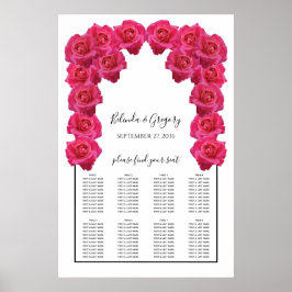 Rustikal rosa Rosen Hochzeitstabelle Poster