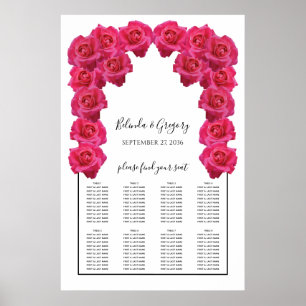 Rustikal rosa Rosen Hochzeitstabelle Poster
