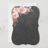 Rustikal rosa Roses Chalkboard Engagement Party Einladung (Rückseite)