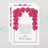 Rustikal rosa Roses Wedding Danke Karte (Vorne/Hinten)