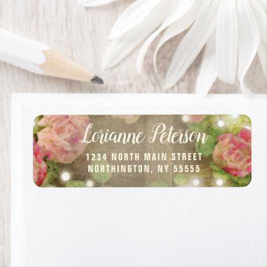 Rustikal rosa Rücksendeadresse (Insitu)