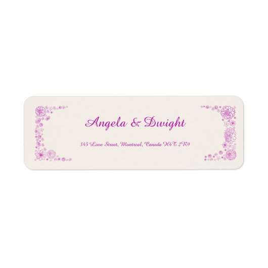 Rustikal rosa Rücksendeadresse (Vorne)