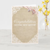 Rustikal rosa Rutsche, benutzerdefinierte Faltkart Karte (Gelbe Blume)