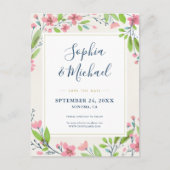 Rustikal rosa Save the Date Einladung Postkarte (Vorderseite)