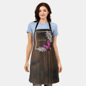 Rustikal rosa Schmetterling Personalisierte Schürz Schürze (Getragen)