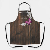 Rustikal rosa Schmetterling Personalisierte Schürz Schürze (Vorderseite)