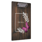 Rustikal-rosa Schmetterling-Zwischenablage Klemmbrett (Rechts)