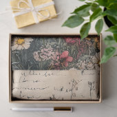 Rustikal rosa und gelb Mohnblüte, alte Buchstabend Seidenpapier (Geschenk)