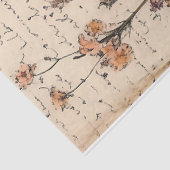 Rustikal rosa und gelb Mohnblüte, alte Buchstabend Seidenpapier (Ausschnitt)