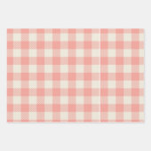 Rustikal rosa Urlaub Kariert und Tweed Geschenkpapier Set (Vorderseite 3)