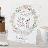 Rustikal rosa Wasserfarben Blütensitze Hochzeitsfe Sockelschild (In Situ)