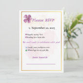 Rustikal rosa Wasserfarben Elegante Wedding RSVP C (Stehend Vorderseite)