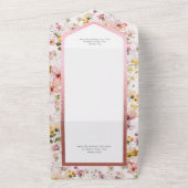 Rustikal Rosa Wildblumen Kein Abendessen All In One Einladung (Außenbereich)