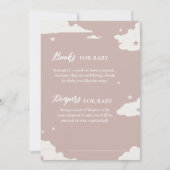 Rustikal rosa Windeln und buchen Kinderkarte Einladung (Vorderseite)