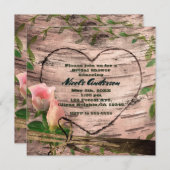 Rustikal Rosen & Reben Weiße Birke Einladungen (Vorne/Hinten)