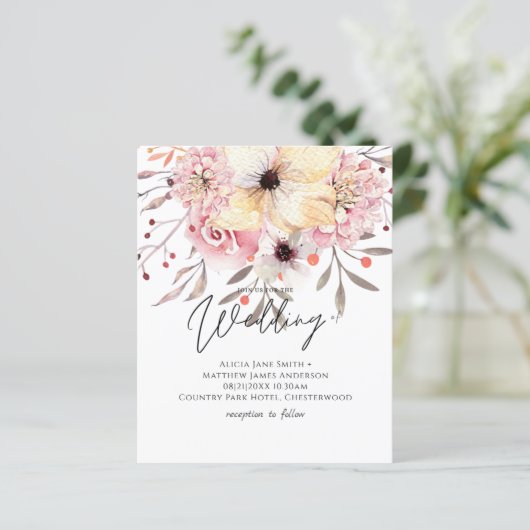 Rustikal rot Rosa Blumenstuhl Budget Hochzeit Inv (Stehend Vorderseite)