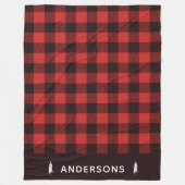 Rustikal, rot und schwarz, Flanell Personalisiert Fleecedecke (Vorderseite)
