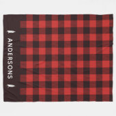 Rustikal, rot und schwarz, Flanell Personalisiert Fleecedecke (Vorderseite (Horizontal))