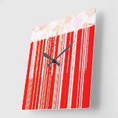 Rustikal rot und weiß quadratische wanduhr (Winkel)