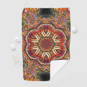 Rustikal-rote Braune Textur in verdorbenem Kaleido Golfhandtuch (Insitu)