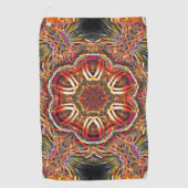 Rustikal-rote Braune Textur in verdorbenem Kaleido Golfhandtuch (Vorderseite)