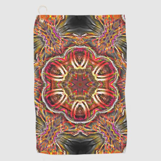 Rustikal-rote Braune Textur in verdorbenem Kaleido Golfhandtuch (Vorderseite)