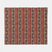 Rustikal roter Elchmaus Fleecedecke (Vorderseite (Horizontal))