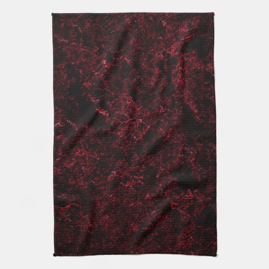 Rustikal roter Schwamm auf schwarzem oder dunkelro Geschirrtuch (Vertikal)