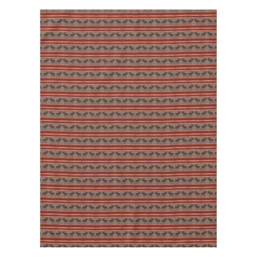 Rustikal rotes Elchmuster Baumwolltableklappen Tischdecke (Vorderseite)
