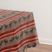 Rustikal rotes Elchmuster Baumwolltableklappen Tischdecke (Beispiel)