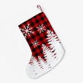 Rustikal rotes, schwarzes Büffel kariert Kleiner Weihnachtsstrumpf (Rückseite (Hängend))