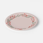 Rustikal rötlich-grün-rot-grün Urlaub Pappteller (Schrägansicht)