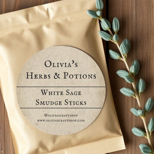 Rustikal | Sage Smudge | Produktkennzeichnungen Runder Aufkleber