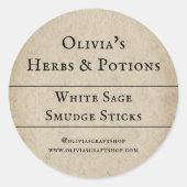 Rustikal | Sage Smudge | Produktkennzeichnungen Runder Aufkleber (Vorderseite)
