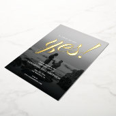 Rustikal sagte sie Yes Foto Engagement Party Gold Folieneinladung (Gedreht)