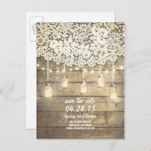 rustikal Save the Date Ankündigungspostkarte (Vorne/Hinten)