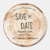 Rustikal Save the Date bedrucktes Holz einzigartig Magnet (Vorne)