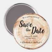 Rustikal Save the Date bedrucktes Holz Slice Magnet (Vorderseite/Rückseite)