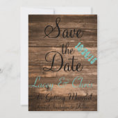 rustikal Save the Date Einladung (Vorderseite)