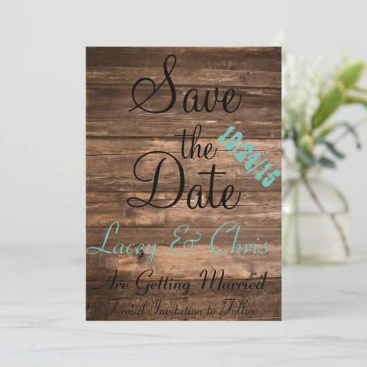 rustikal Save the Date Einladung (Stehend Vorderseite)