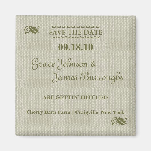 rustikal Save the Date Magnet (Vorne)