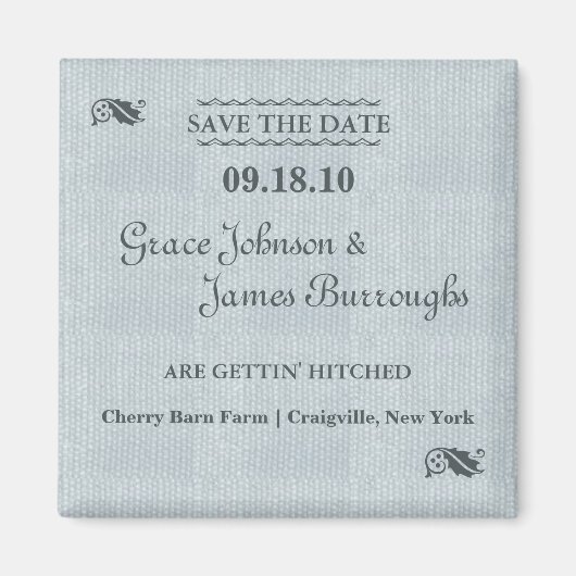 rustikal Save the Date Magnet (Vorne)