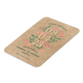 Rustikal Save the Date ohne Foto Einzigartige Hoch Magnet (Linke Seite)