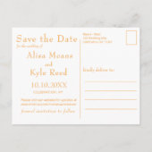 Rustikal Save the Date Pumpkin Wedding an Ankündigungspostkarte (Rückseite)