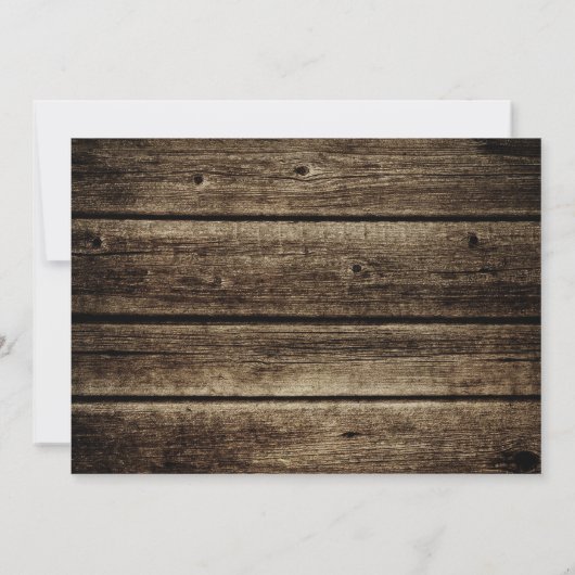 rustikal Save the Date | Stallholz-Spitzen und Bur (Rückseite)