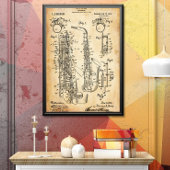 Rustikal | Saxophon - Patent Poster