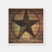 rustikal schicke Stallholz Texas Western Hochzeit Serviette (Vorderseite)