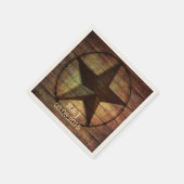 rustikal schicke Stallholz Texas Western Hochzeit Serviette (Ecke)